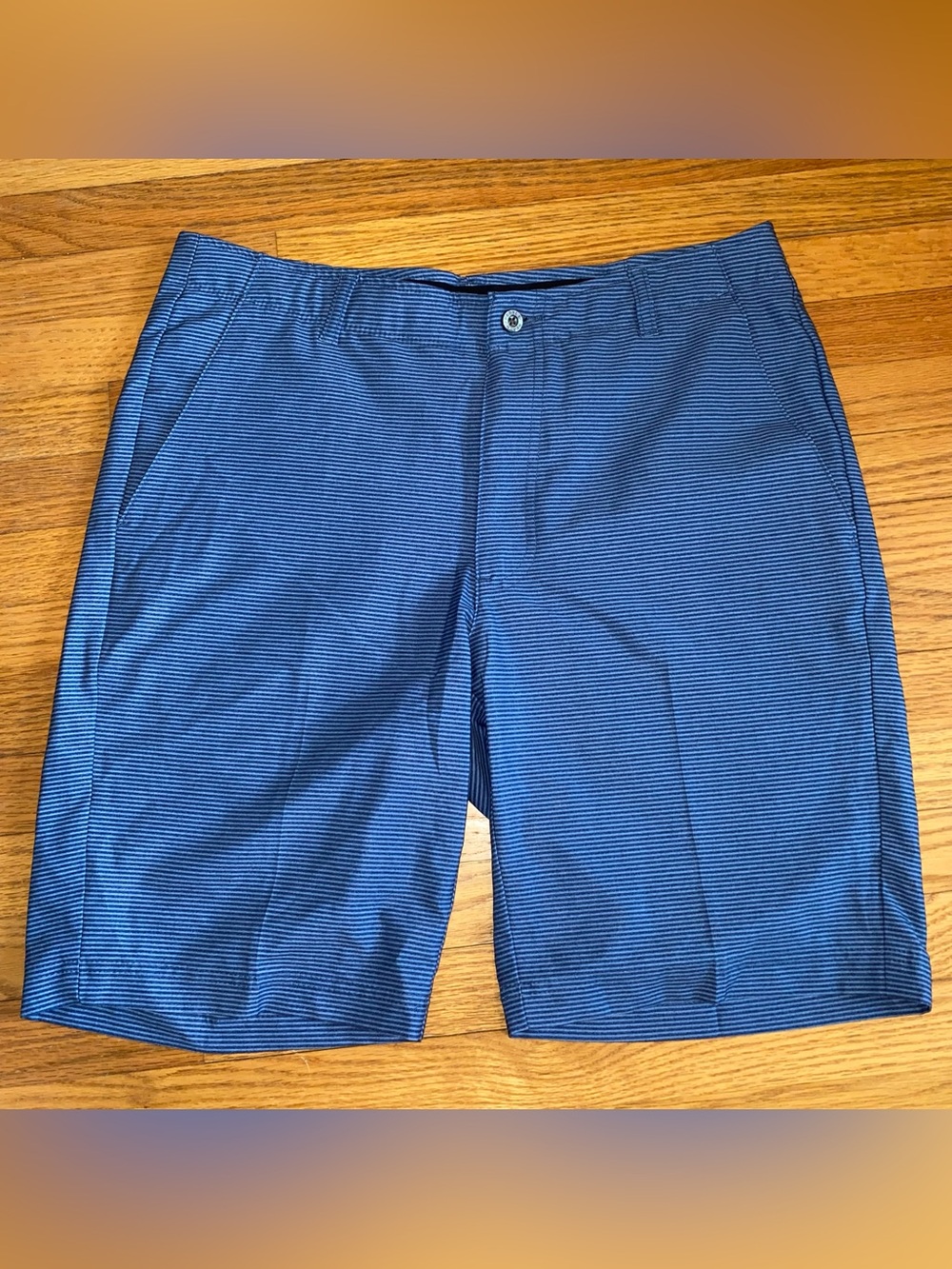 Pebble Beach Blue Microstripe Flat Front Shorts Men’s size 34